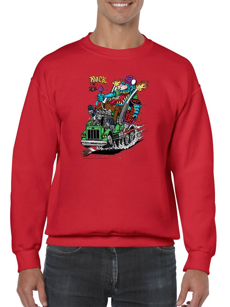 Rat Fink Rock N Roll Semi Truck  Sweatshirt Men's -T-Line Designs