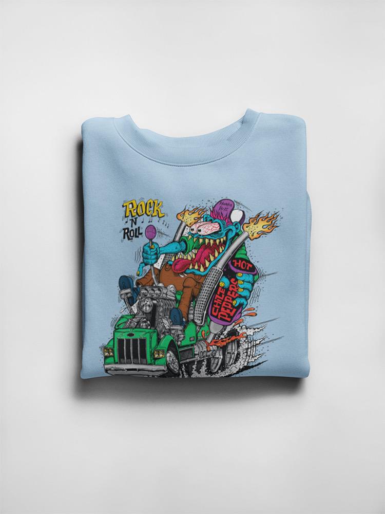 Rat Fink Rock N Roll Semi Truck  Sweatshirt Men's -T-Line Designs