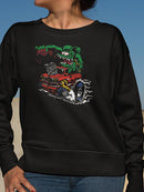 Rat Fink Heat On Hand Sweatshirt Women's -T-Line Designs