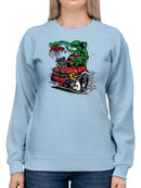 Rat Fink Heat On Hand Sweatshirt Women's -T-Line Designs