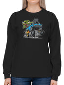 Rat Fink Pop Wheelie Hot Rod Sweatshirt Women's -T-Line Designs