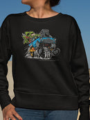 Rat Fink Pop Wheelie Hot Rod Sweatshirt Women's -T-Line Designs