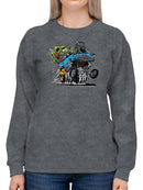 Rat Fink Pop Wheelie Hot Rod Sweatshirt Women's -T-Line Designs