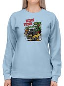 Rat Fink King Fink Hot Rod Sweatshirt Women's -T-Line Designs