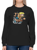 Hot Rod Scooter Board Sweatshirt Women's -T-Line Designs