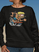 Hot Rod Scooter Board Sweatshirt Women's -T-Line Designs