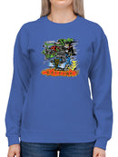 Rat Fink Coffin Hot Rod Sweatshirt Women's -T-Line Designs