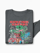 Rat Fink Surfink Faded Beach Art Sweatshirt Women's -T-Line Designs