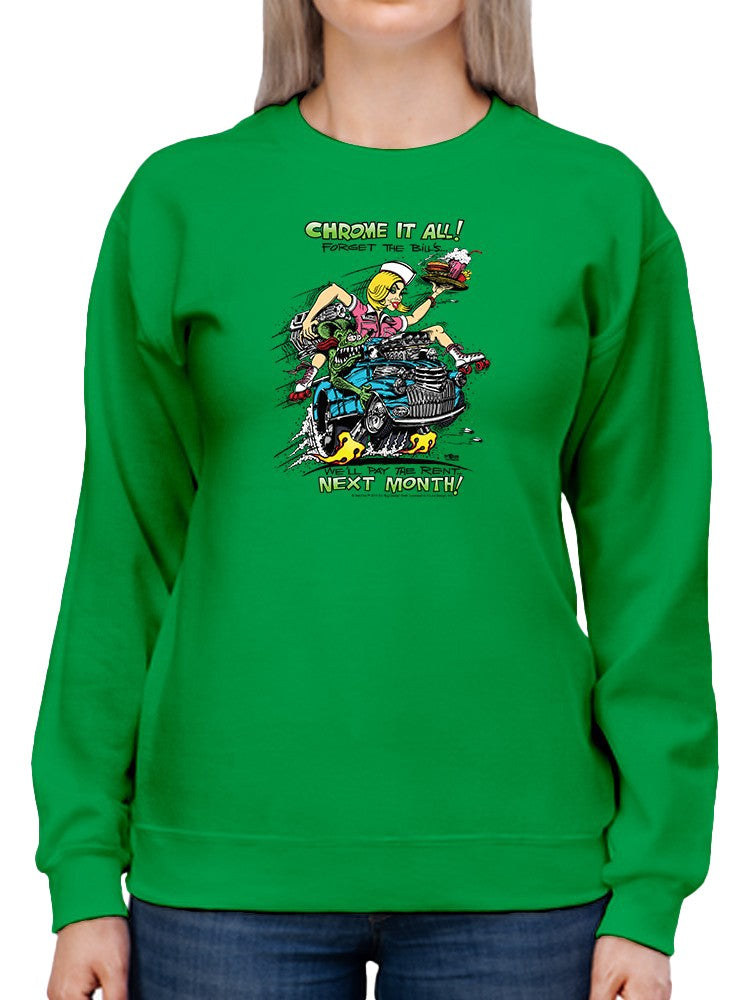 Rat Fink Money Talks Rat Sweatshirt Women's -T-Line Designs