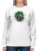 Rat Fink Creepy Rat Face Sweatshirt Women's -T-Line Designs