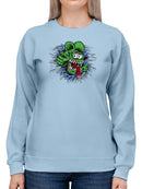 Rat Fink Creepy Rat Face Sweatshirt Women's -T-Line Designs