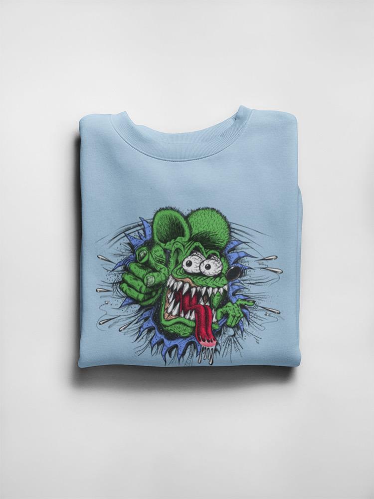 Rat Fink Creepy Rat Face Sweatshirt Women's -T-Line Designs