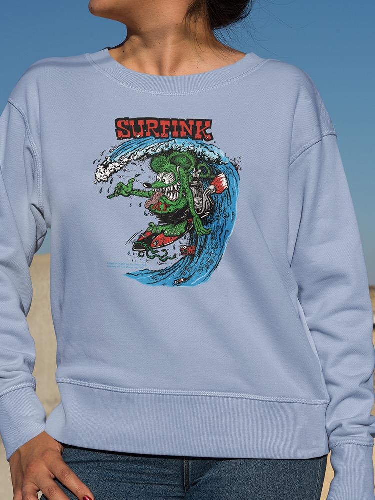 Rat Fink Surfing Rat Sweatshirt Women's -T-Line Designs