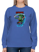 Rat Fink Surfing Rat Sweatshirt Women's -T-Line Designs
