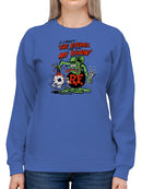 Rat Fink The Eyeball Grunge Art Sweatshirt Women's -T-Line Designs
