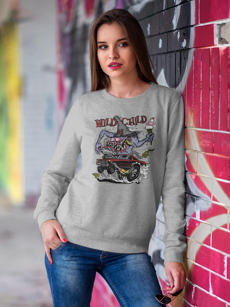 Wild Child Ice Cream Monster Sweatshirt Women's -T-Line Designs
