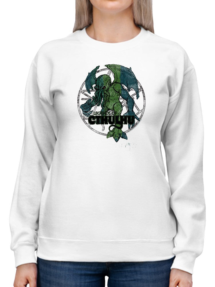 Legends Of Cthulhu Alien Logo Sweatshirt Women's -T-Line Designs