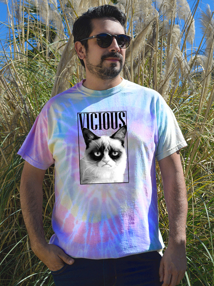 Vicious Grumpy Cat Tie-Dye Spiral -