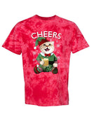 Cheers, Christmas Cat Tie-Dye Crystal -