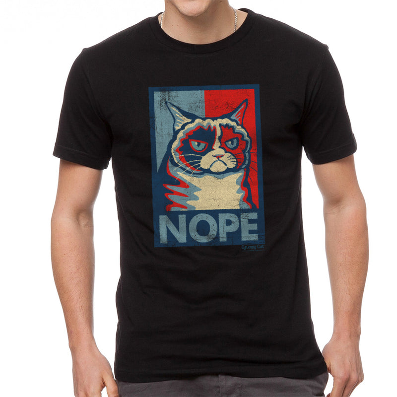 Grumpy Cat Nope Men's Black T-shirt NEW Sizes S-2XL