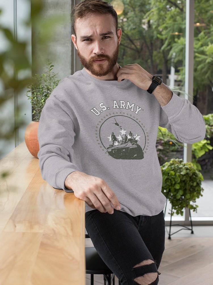Soldiers And Tank Silhouettes Sweatshirt -Army Designs