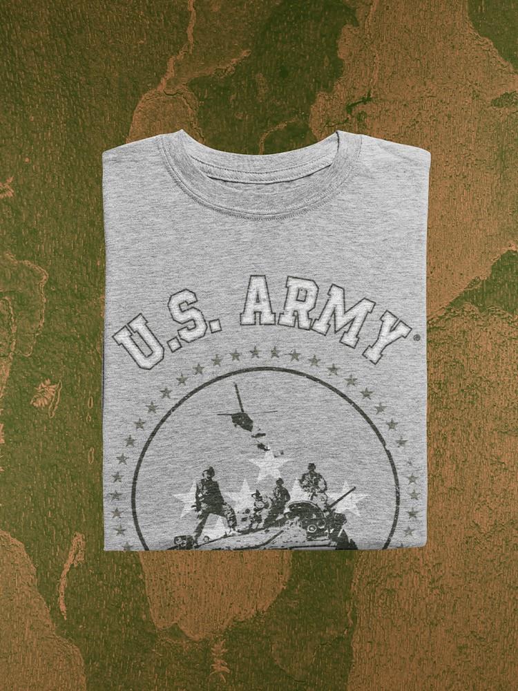 Soldiers And Tank Silhouettes T-shirt -Army Designs