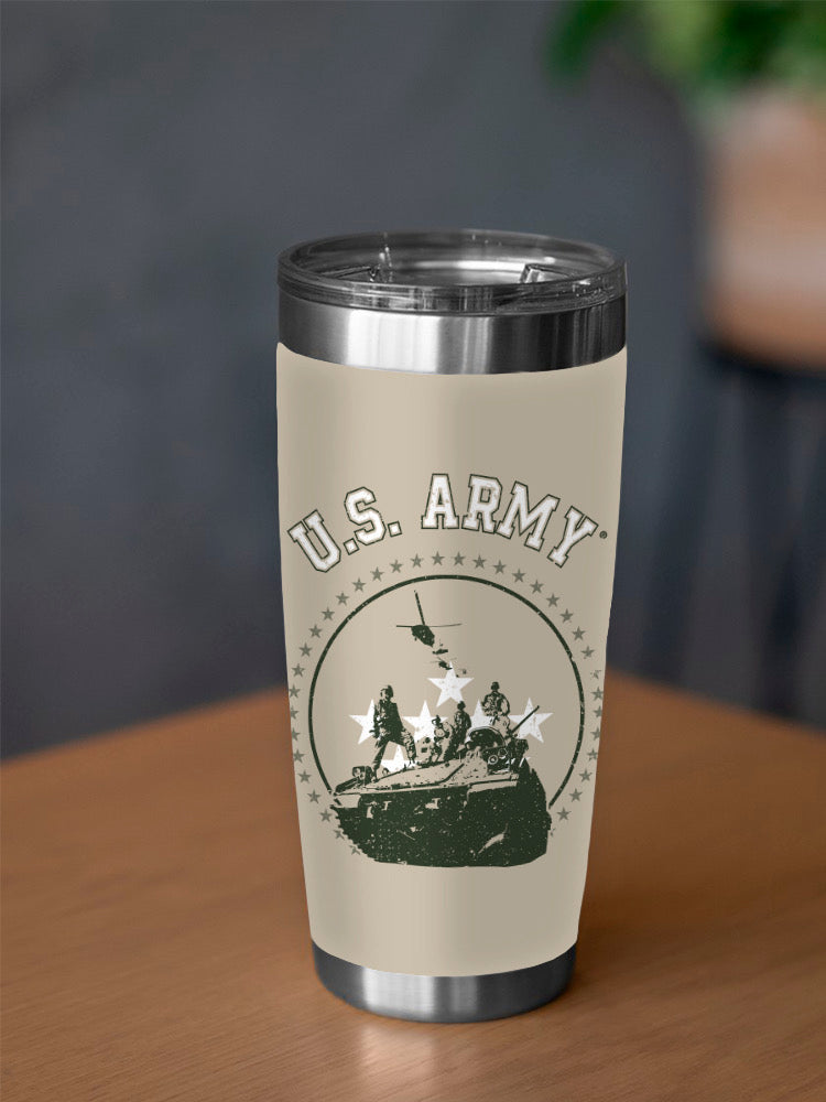 Army Tank And Soldiers Tumbler -Army Designs
