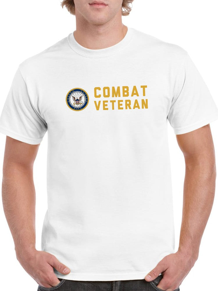 Combat Veteran Text Tee Men's -Navy Designs