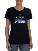 My Hero, Sailor And Sister Shaped Tee Women's -Navy Designs