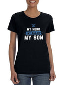 My Hero, Sailor And Son Shaped Tee Women's -Navy Designs