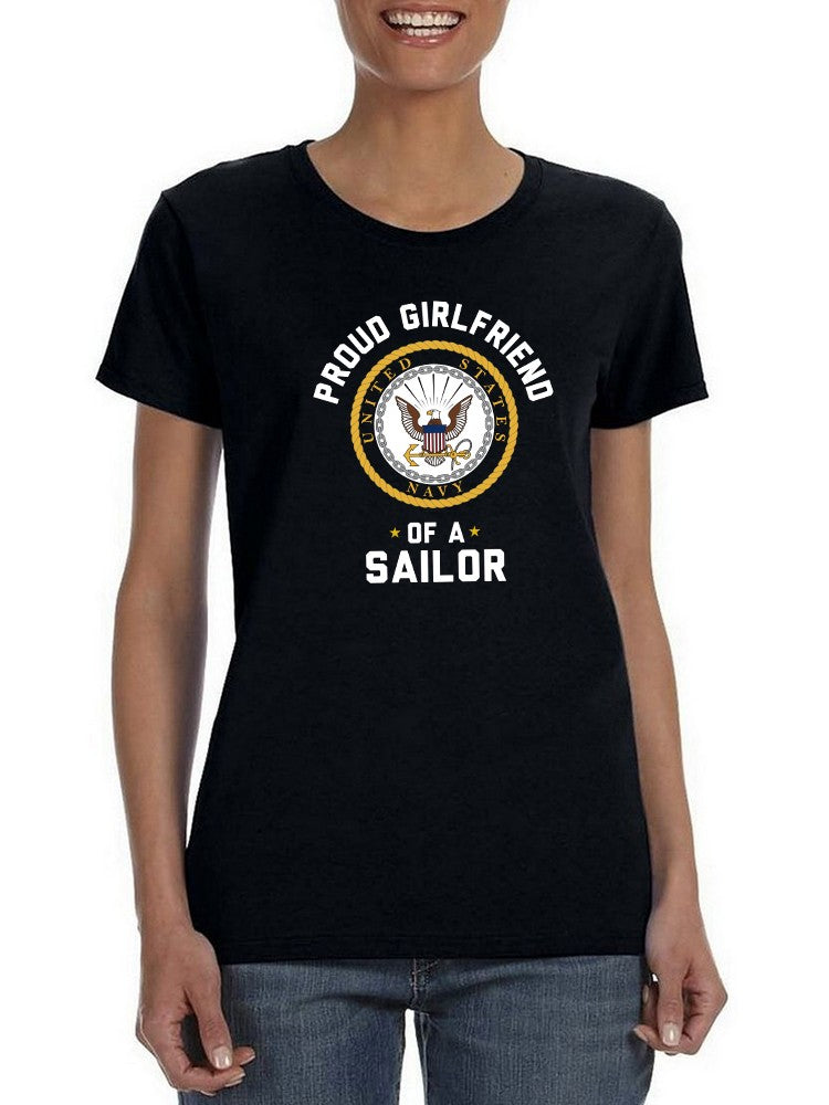 A Proud Gf Of A Sailor Shaped Tee Women's -Navy Designs