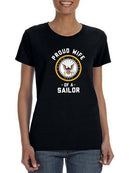 Proud Wife Of A Sailor Shaped Tee Women's -Navy Designs