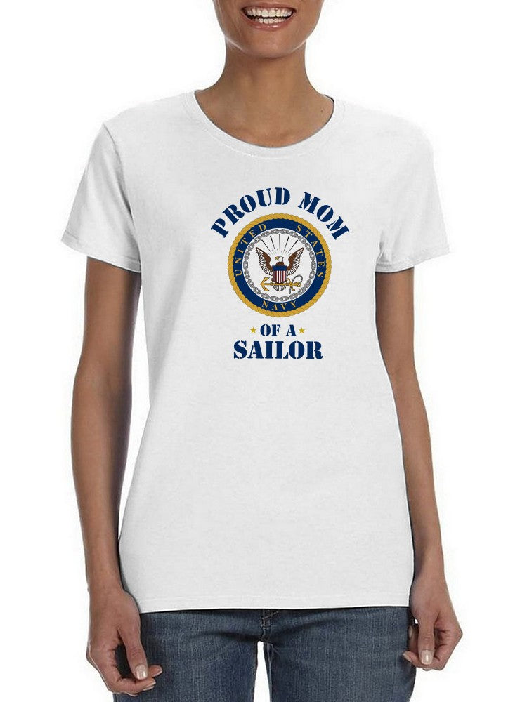Proud Mom Of A Sailor! Shaped Tee Women's -Navy Designs