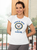 Proud Mom Of A Sailor! Shaped Tee Women's -Navy Designs