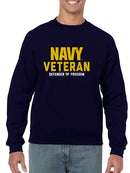 Navy Veteran Freedom Defender Sweatshirt Men's -Navy Designs