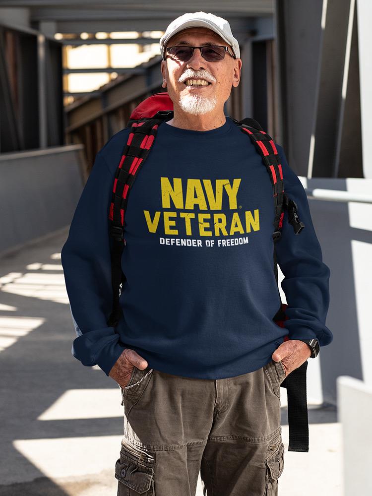 Navy Veteran Freedom Defender Sweatshirt Men's -Navy Designs