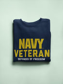 Navy Veteran Freedom Defender Sweatshirt Men's -Navy Designs