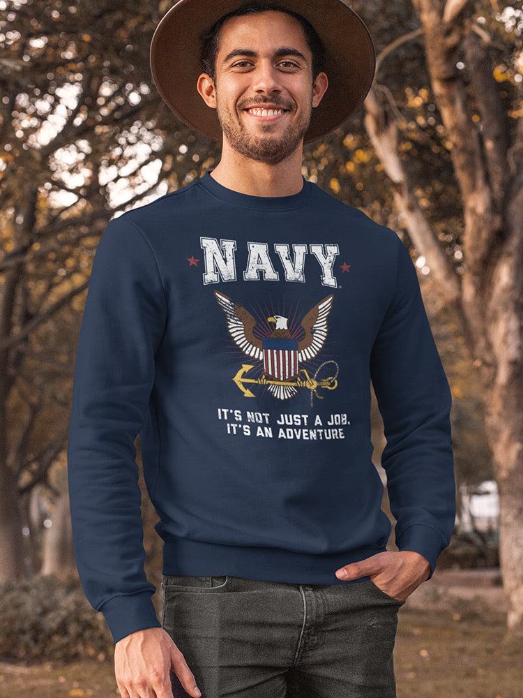 Navy It's An Adventure Sweatshirt Men's -Navy Designs
