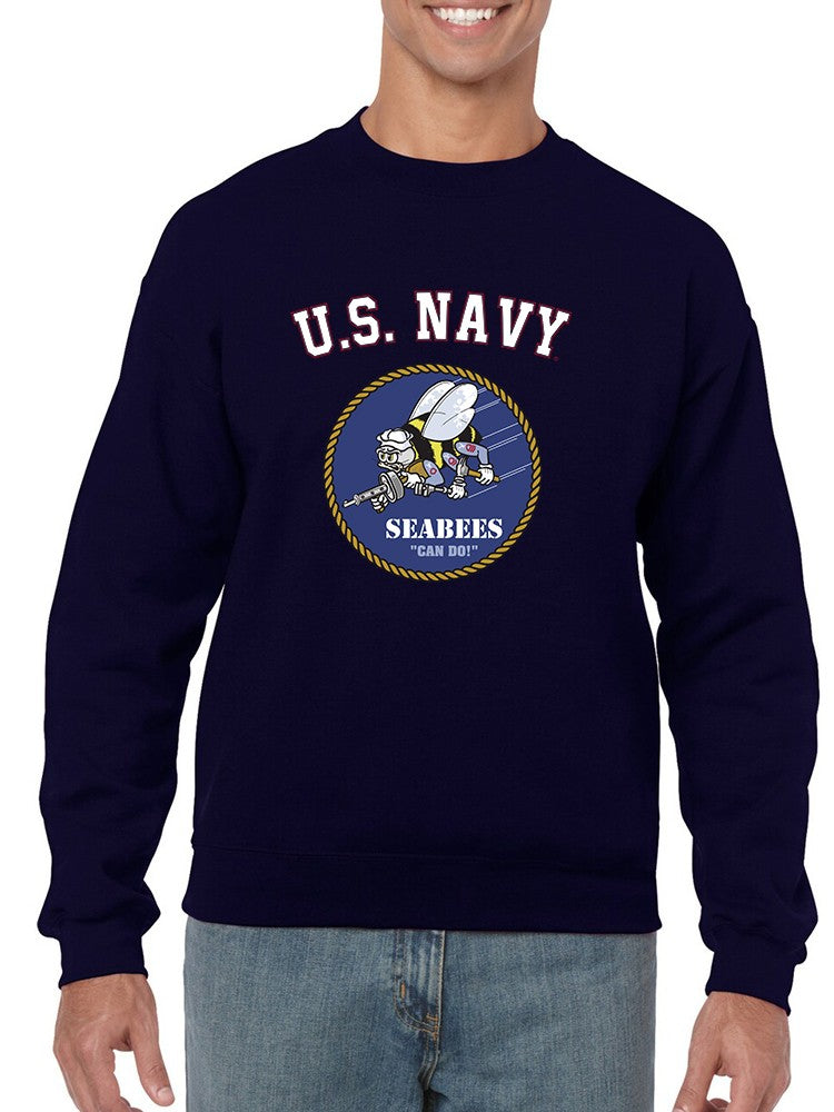 U.S. Navy Seabees Logo Sweatshirt Men's -Navy Designs