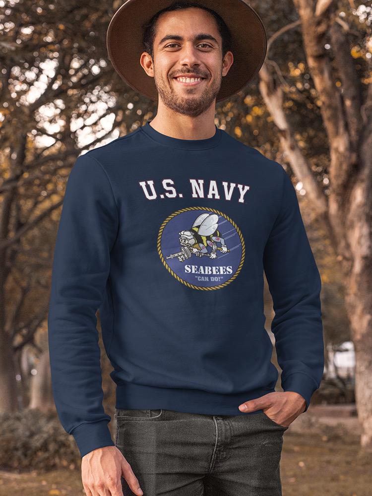U.S. Navy Seabees Logo Sweatshirt Men's -Navy Designs