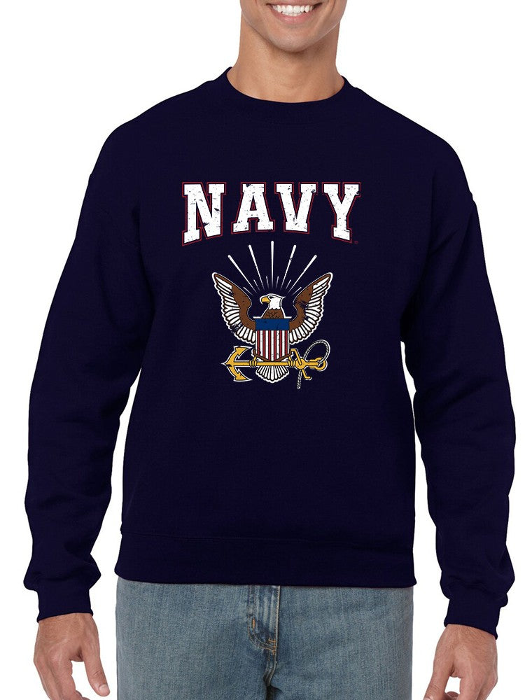 Navy Anchor Sweatshirt Men's -Navy Designs