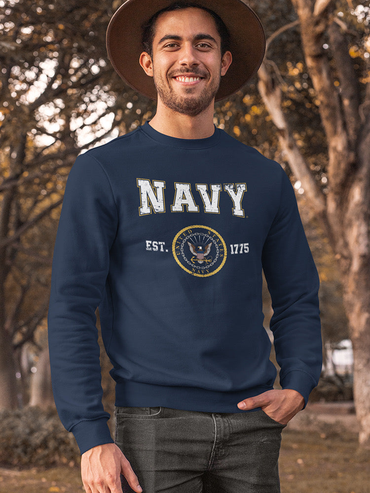 N A V Y Est. 1775 Sweatshirt Men's -Navy Designs