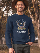 Eagle And Anchor U.S. Navy Sweatshirt Men's -Navy Designs