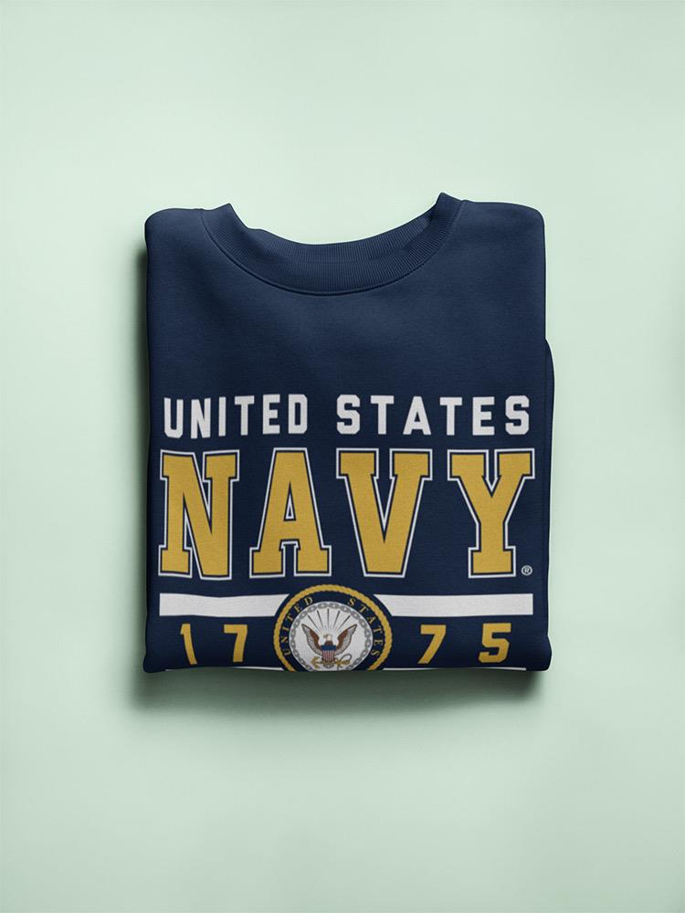 United States Navy 1775 Veteran Sweatshirt Men's -Navy Designs