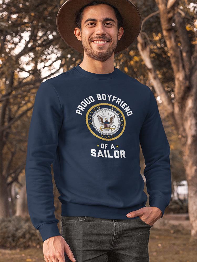 Proud Boyfriend Navy Sweatshirt Men's -Navy Designs