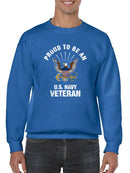 Proud To Be An U.S. Navy Veteran Sweatshirt Men's -Navy Designs