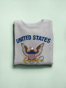 United States Navy Eagle Slogan Sweatshirt Men's -Navy Designs