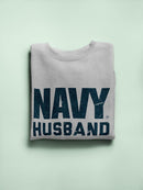 Navy Husband Phrase Sweatshirt Men's -Navy Designs