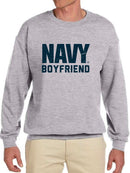 Navy Boyfriend Phrase Sweatshirt Men's -Navy Designs