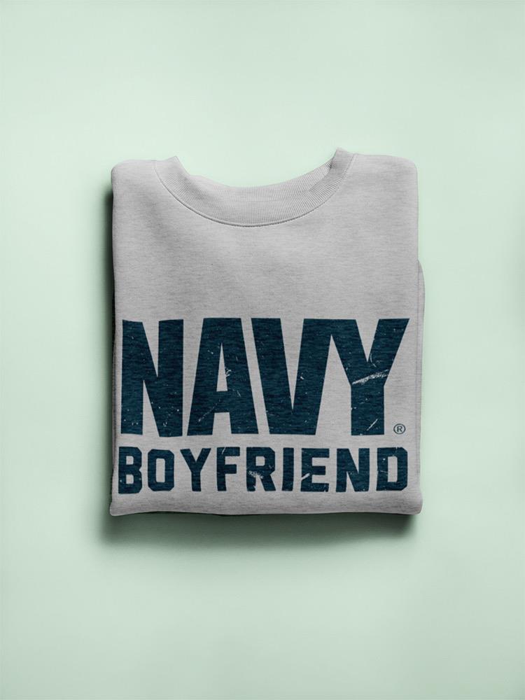 Navy Boyfriend Phrase Sweatshirt Men's -Navy Designs
